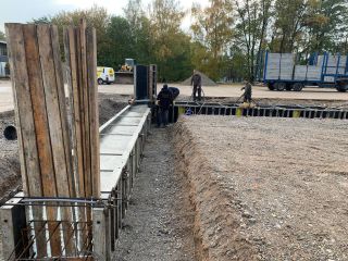 Fundamente unter einer Bodenplatte für eine Lager-/Produktionshalle